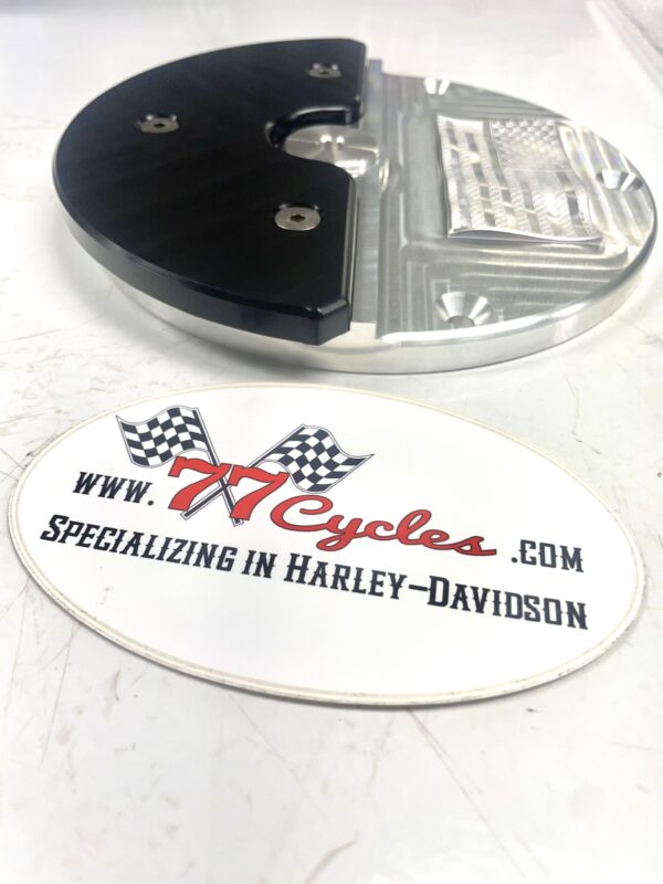 77 Cycles Billet Derby Cover w/ Delrin Slider & Clutch Adjustment Window - Image 3
